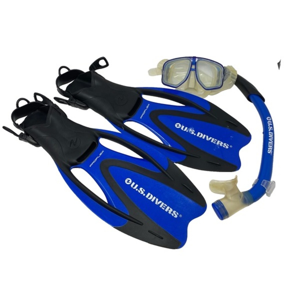 US Divers Adult‎ Small Snorkeling SET Proflex II Fins Cozumel Mask Travel Case